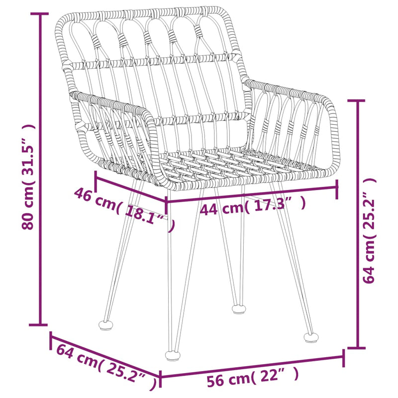 7 Piece Garden Dining Set Poly Rattan