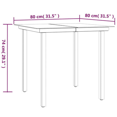 Juego de comedor de jardín de 3 piezas de ratán sintético negro