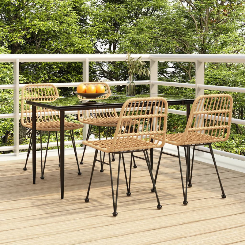 5 Piece Garden Dining Set Poly Rattan