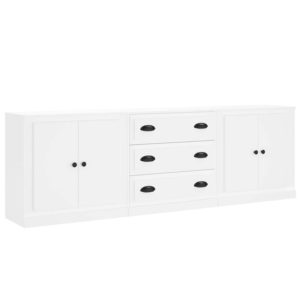 Sideboards 3 pcs Engineered Wood White