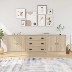 Sideboards 3 pcs Engineered Wood Sonoma oak