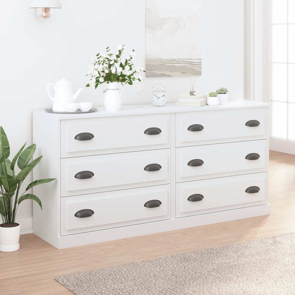 Sideboards 2 pcs Engineered Wood White