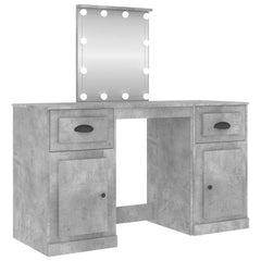 vidaXL Dressing Table with LED Concrete Grey 130x50x132.5 cm 2