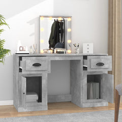 vidaXL Dressing Table with LED Concrete Grey 130x50x132.5 cm 3