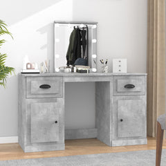 vidaXL Dressing Table with LED Concrete Grey 130x50x132.5 cm 1