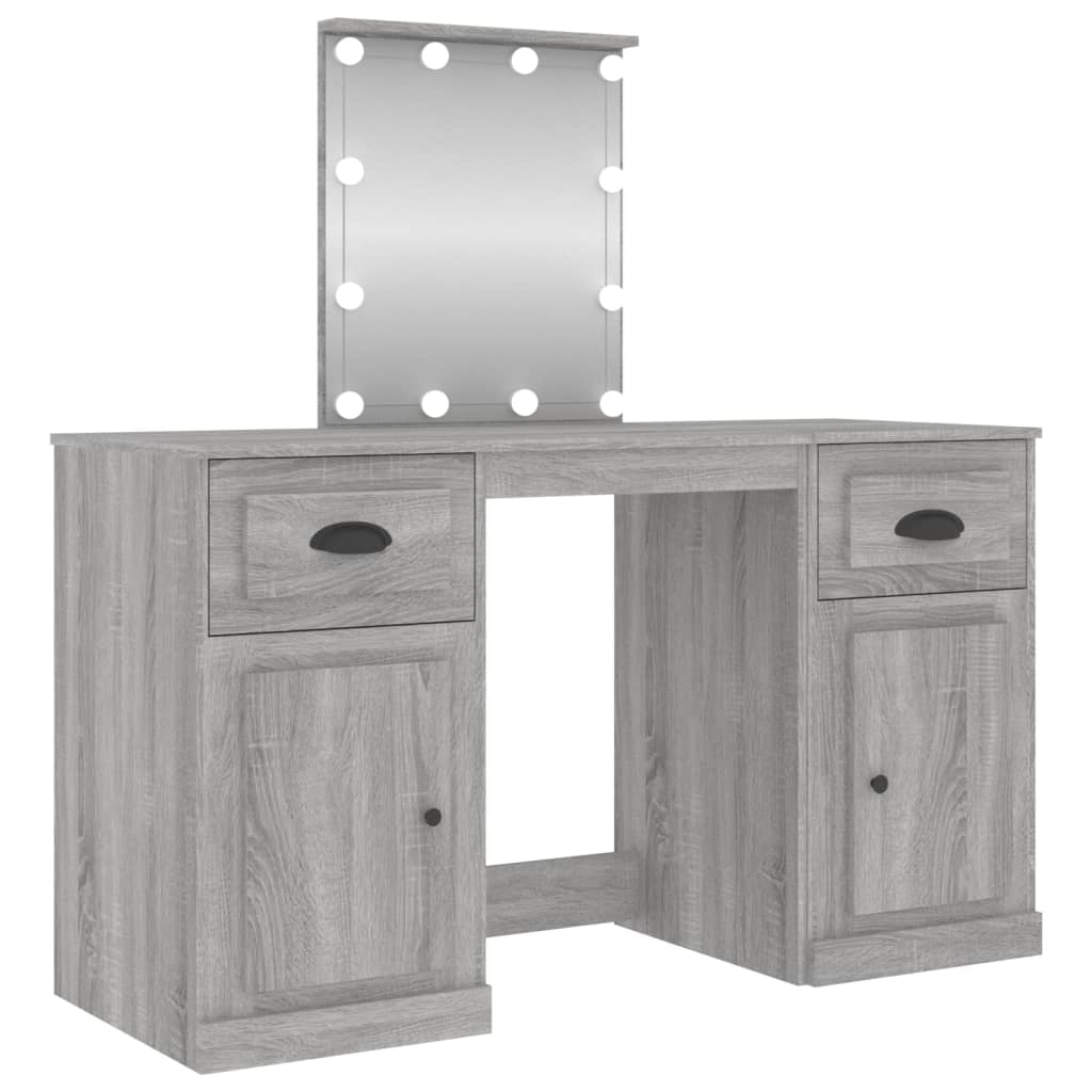 vidaXL Dressing Table | Grey Sonoma | Engineered wood, acrylic | 130x50x132.5 cm 2