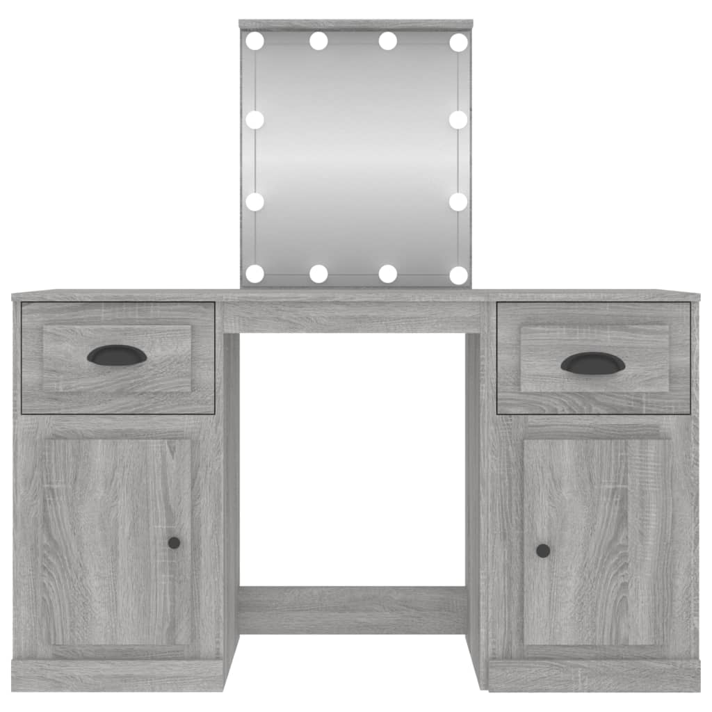 vidaXL Dressing Table | Grey Sonoma | Engineered wood, acrylic | 130x50x132.5 cm 6