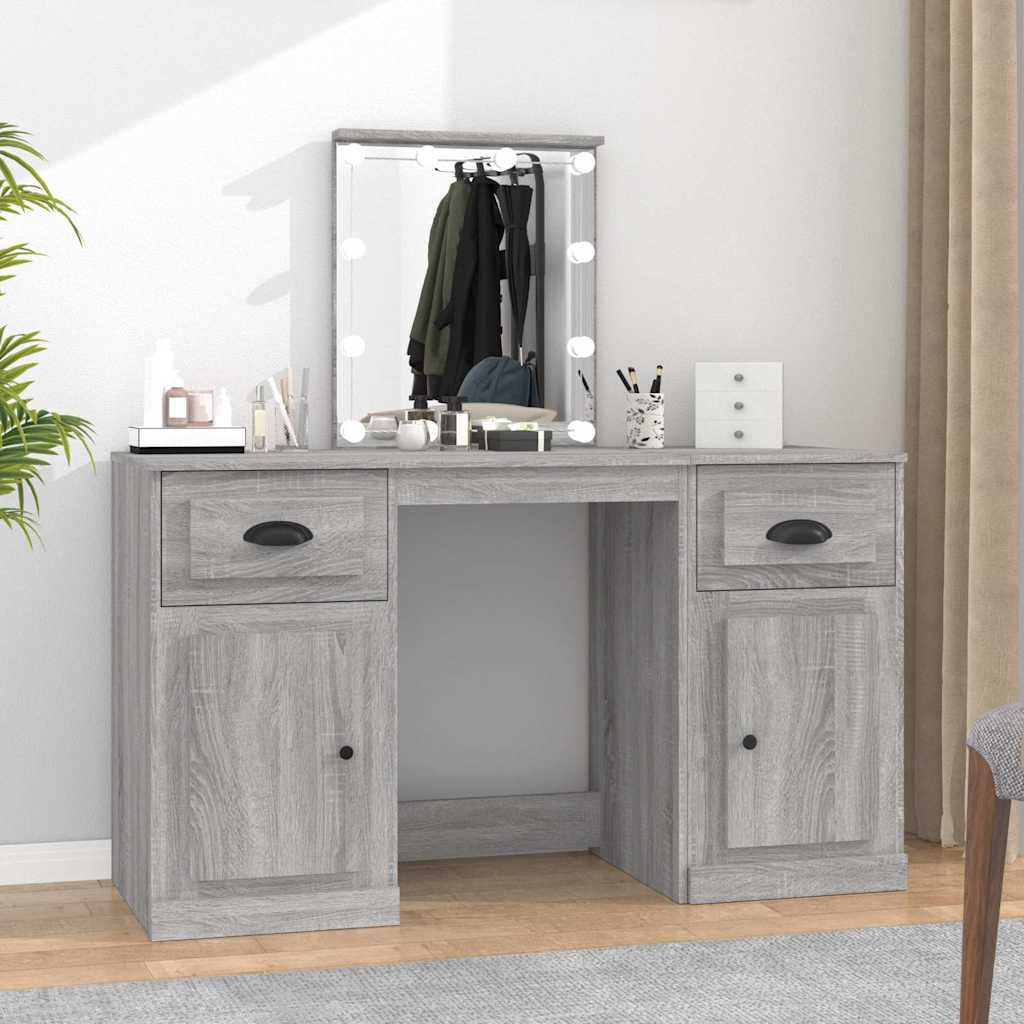 vidaXL Dressing Table | Grey Sonoma | Engineered wood, acrylic | 130x50x132.5 cm 1