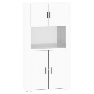 Highboard High Gloss White Engineered Wood