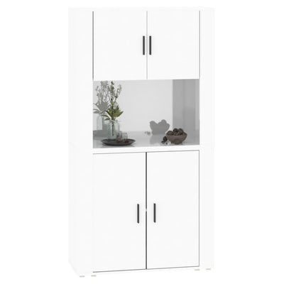 Highboard High Gloss White Engineered Wood