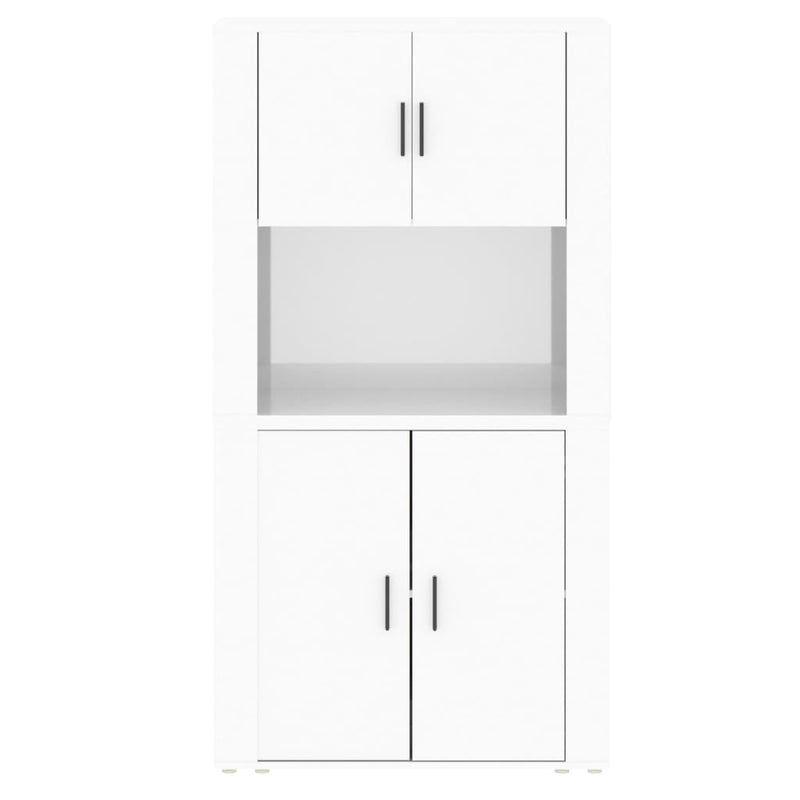 Highboard High Gloss White Engineered Wood