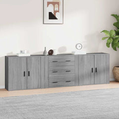 Sideboards 3 pcs Engineered Wood Grey sonoma