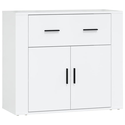 Sideboards 3 pcs High Gloss White Engineered Wood