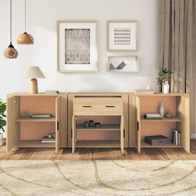 Sideboards 3 pcs Sonoma Oak Engineered Wood