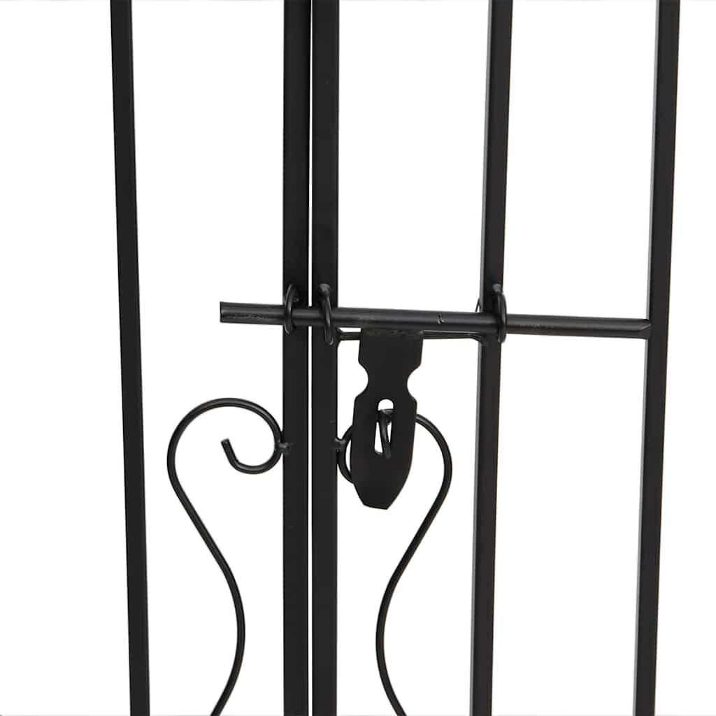 vidaXL Garden Gate Black 121x8x100 cm Wrought Iron 5