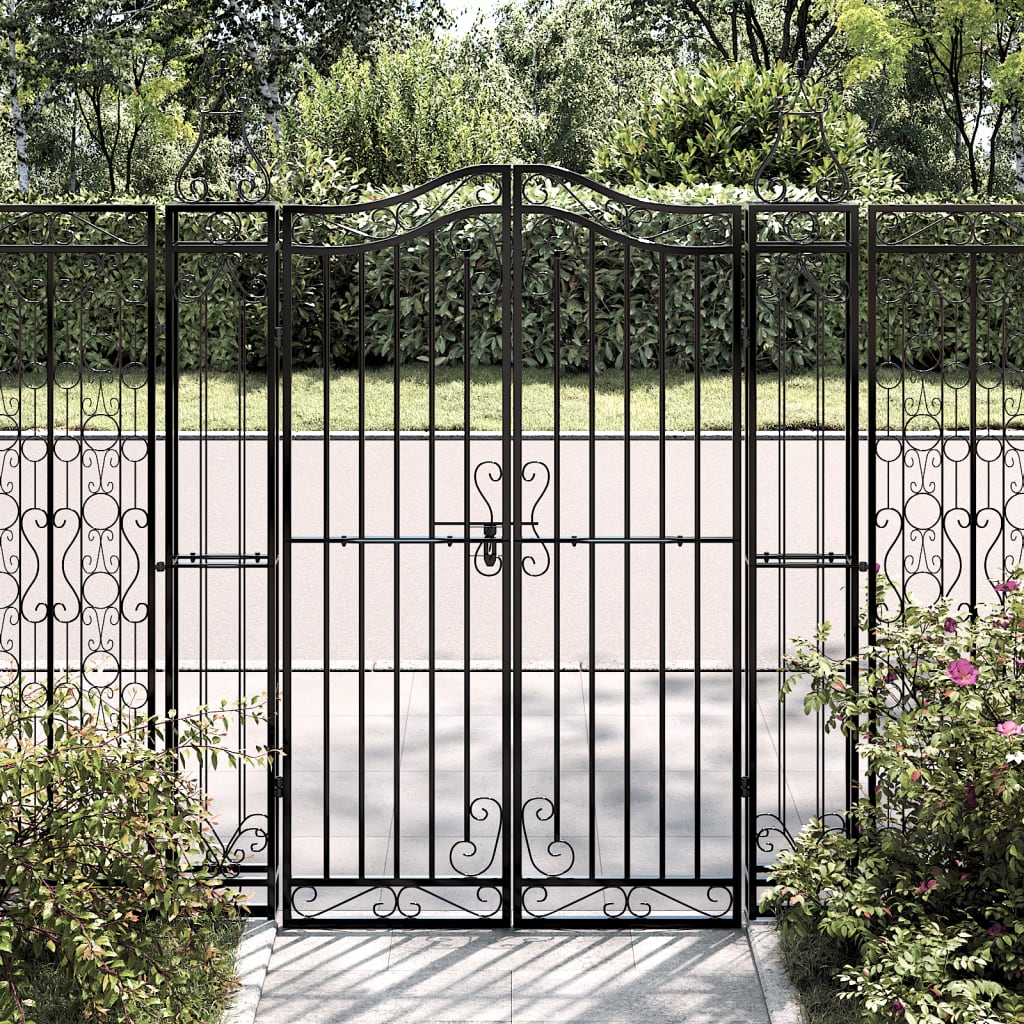Garden Gate Black Wrought Iron 121 cm 150 cm 8 cm