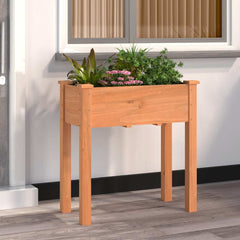 Planter with Liner Solid Wood Fir Height 76 cm Brown 71 cm 37 cm
