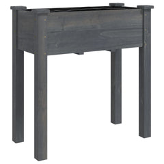 Planter with Liner Solid Wood Fir Height 76 cm Grey 71 cm 37 cm