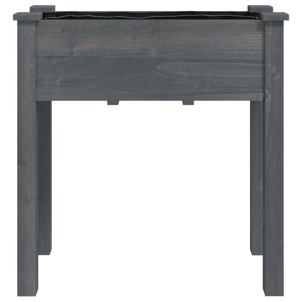 Planter with Liner Solid Wood Fir Height 76 cm Grey 71 cm 37 cm