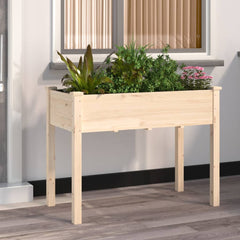 Planter with Liner Solid Wood Fir Height 76 cm Natural 118 cm 59 cm