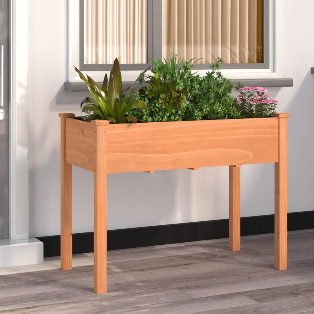 Planter with Liner Solid Wood Fir Height 76 cm Brown 118 cm 59 cm