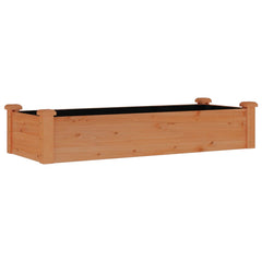 vidaXL Garden Raised Bed with Liner Brown 120x45x25 cm Solid Wood Fir 2