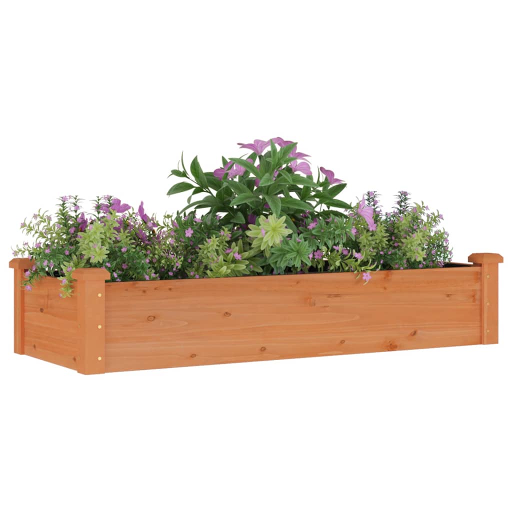 vidaXL Garden Raised Bed with Liner Brown 120x45x25 cm Solid Wood Fir 3