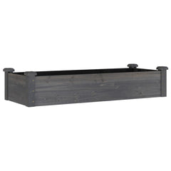 vidaXL Garden Raised Bed with Liner Grey 120x45x25 cm Solid Wood Fir 2