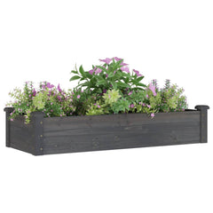 vidaXL Garden Raised Bed with Liner Grey 120x45x25 cm Solid Wood Fir 3