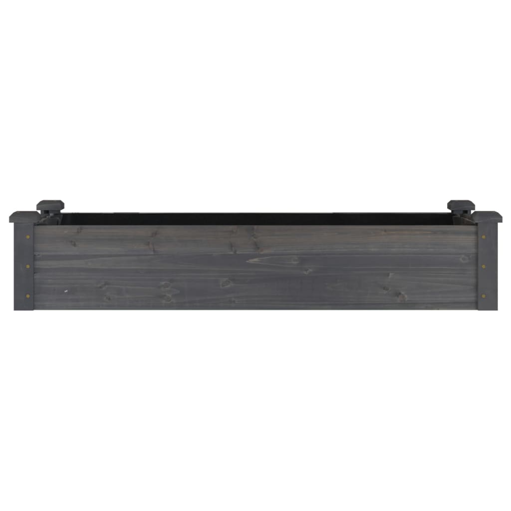 vidaXL Garden Raised Bed with Liner Grey 120x45x25 cm Solid Wood Fir 4