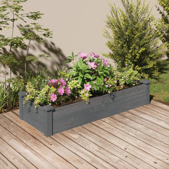 vidaXL Garden Raised Bed with Liner Grey 120x45x25 cm Solid Wood Fir 1