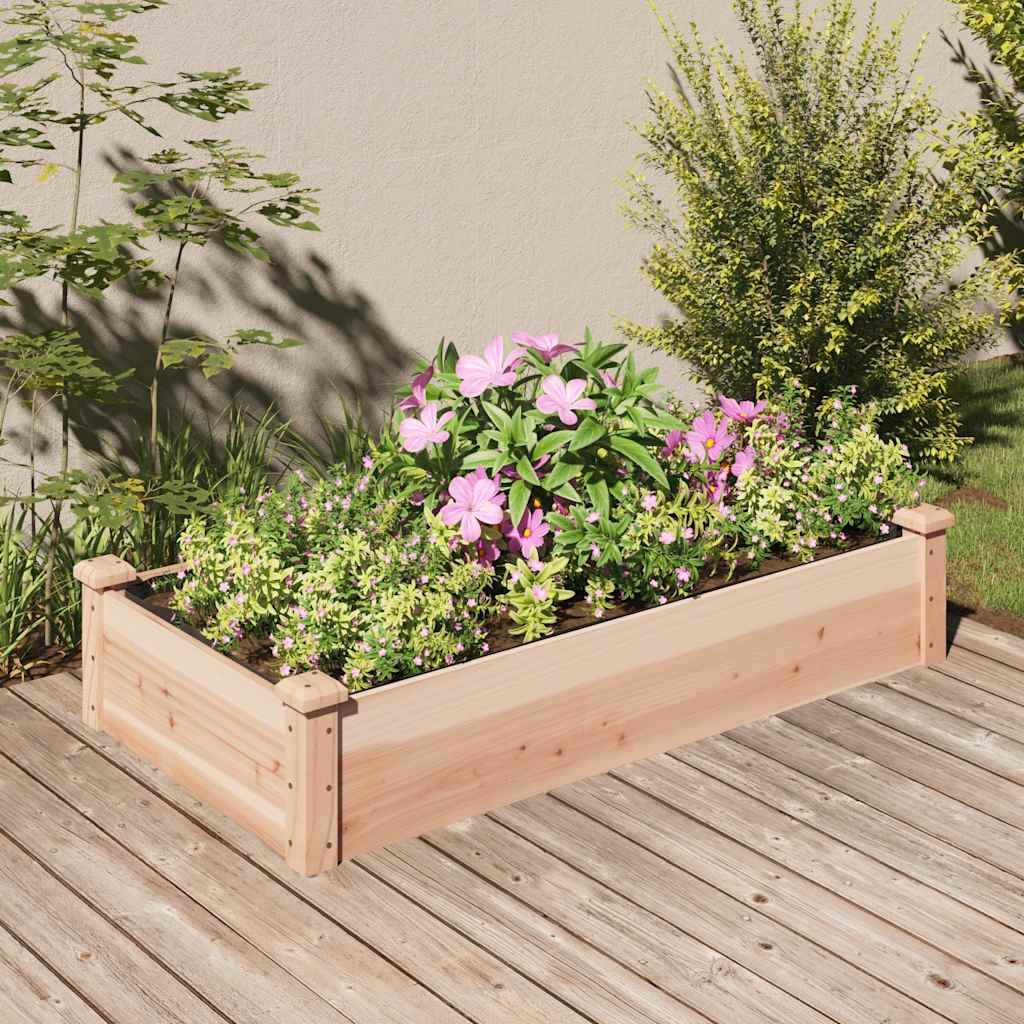 vidaXL Garden Raised Bed with Liner 120x60x25 cm Solid Wood Fir 1