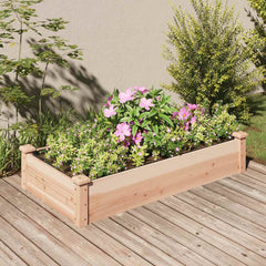 vidaXL Garden Raised Bed with Liner 120x60x25 cm Solid Wood Fir 1