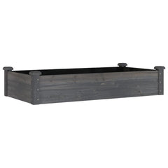 vidaXL Garden Raised Bed with Liner Grey 120x60x25 cm Solid Wood Fir 2