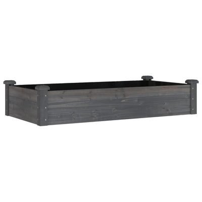 Garden Raised Bed with Liner Grey 120x60x25 cm Solid Wood Fir