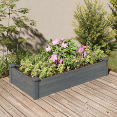 vidaXL Garden Raised Bed with Liner Grey 120x60x25 cm Solid Wood Fir 1