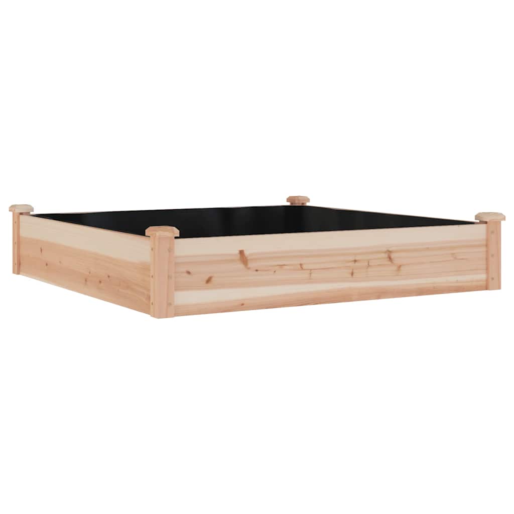 vidaXL Garden Raised Bed with Liner 120x120x25 cm Solid Wood Fir 2