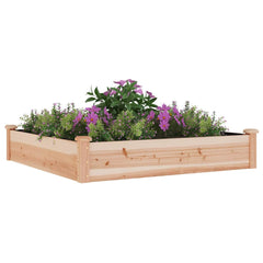 vidaXL Garden Raised Bed with Liner 120x120x25 cm Solid Wood Fir 3