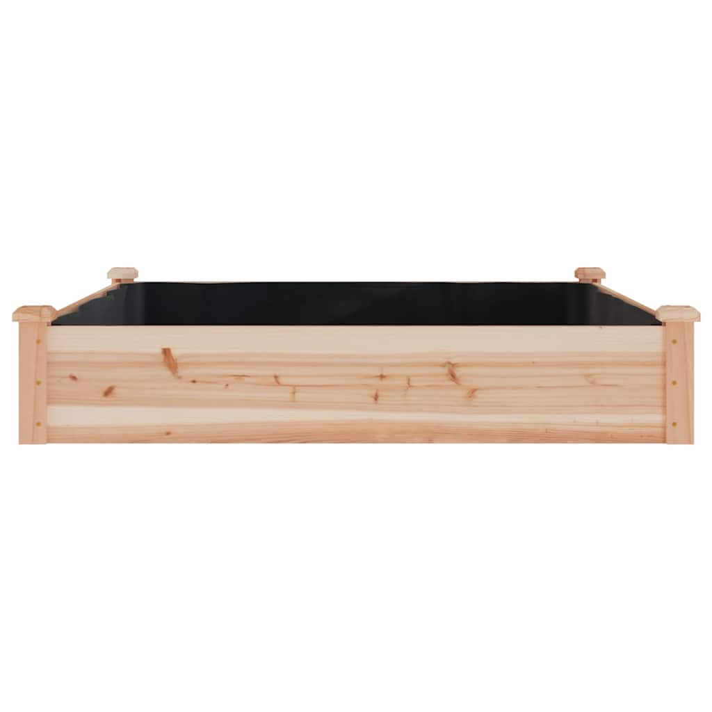 vidaXL Garden Raised Bed with Liner 120x120x25 cm Solid Wood Fir 4