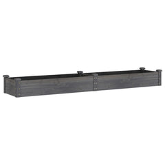vidaXL Garden Raised Bed with Liner Grey 240x45x25 cm Solid Wood Fir 2