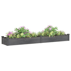 vidaXL Garden Raised Bed with Liner Grey 240x45x25 cm Solid Wood Fir 3