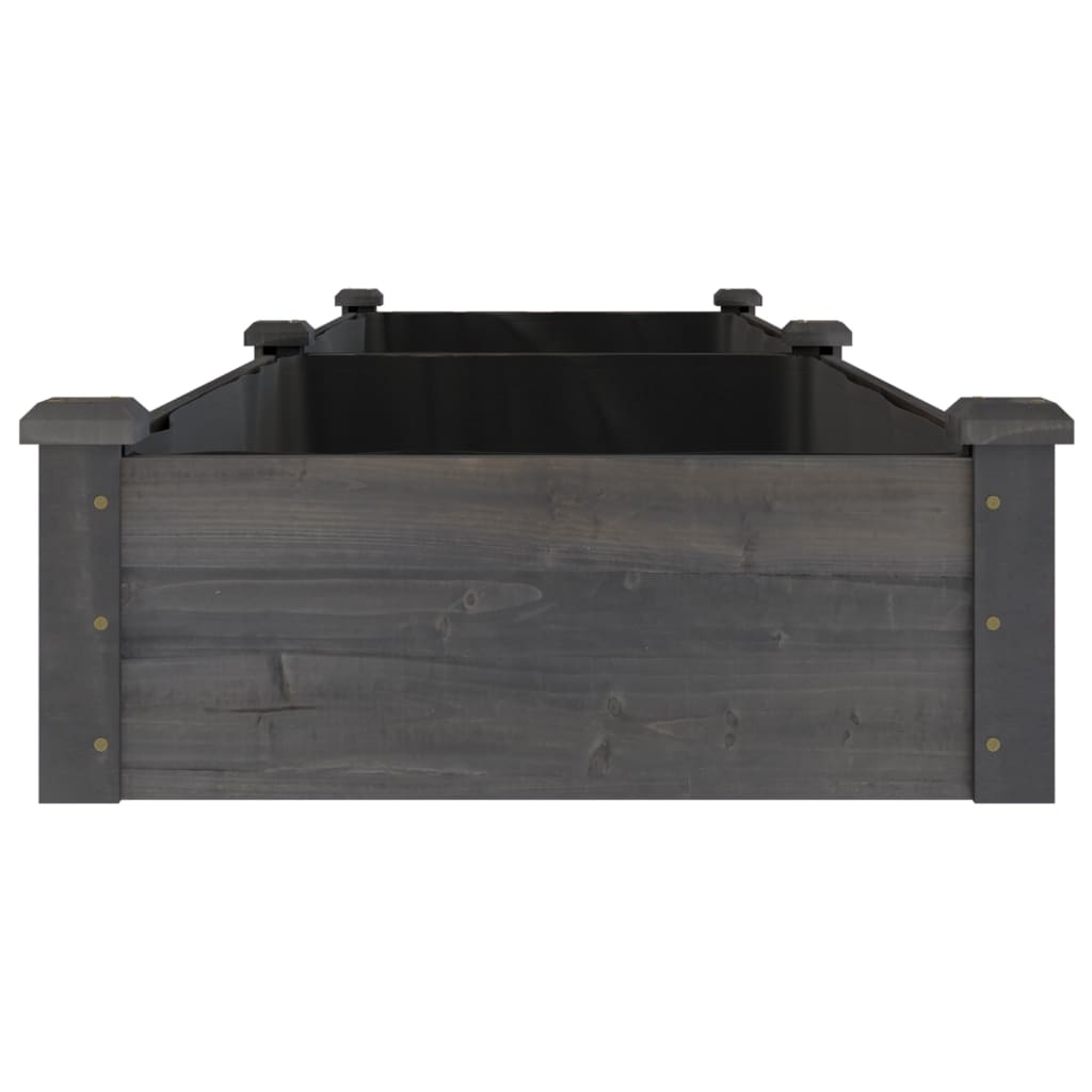 vidaXL Garden Raised Bed with Liner Grey 240x60x25 cm Solid Wood Fir 5