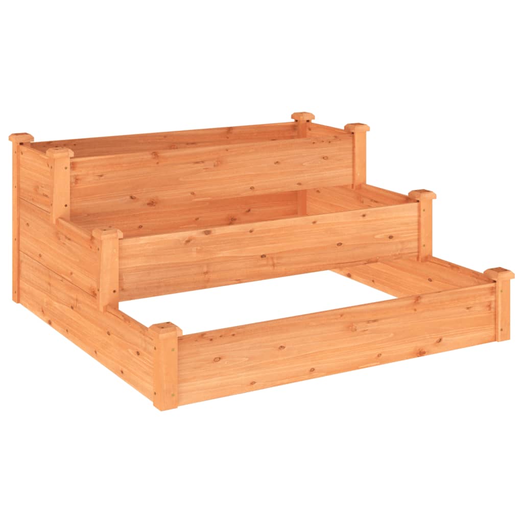 Garden Raised Bed 120x120x56 cm Solid Wood Fir Brown