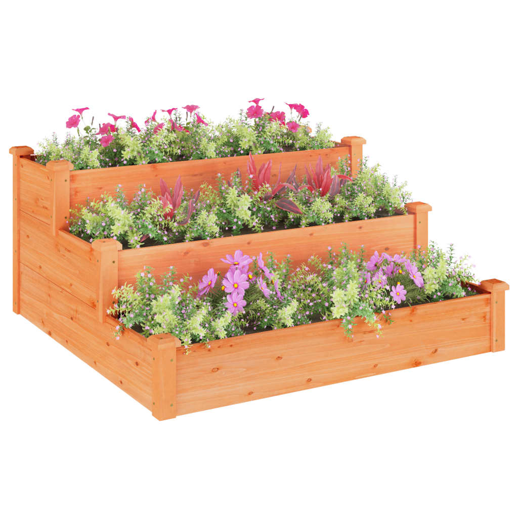 Garden Raised Bed 120x120x56 cm Solid Wood Fir Brown