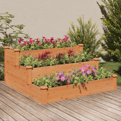 Garden Raised Bed 120x120x56 cm Solid Wood Fir Brown