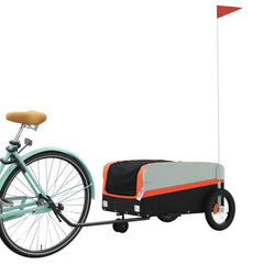 vidaXL Bike Trailer Black and Orange 30 kg Iron 3