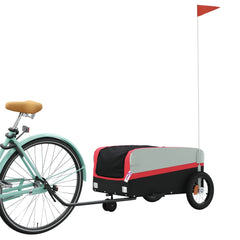 vidaXL Bike Trailer Black and Red 30 kg Iron 3