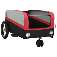 vidaXL Bike Trailer Black and Red 30 kg Iron 5