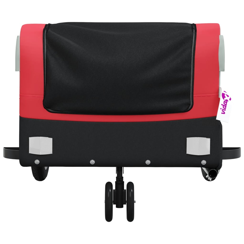 vidaXL Bike Trailer Black and Red 30 kg Iron 6