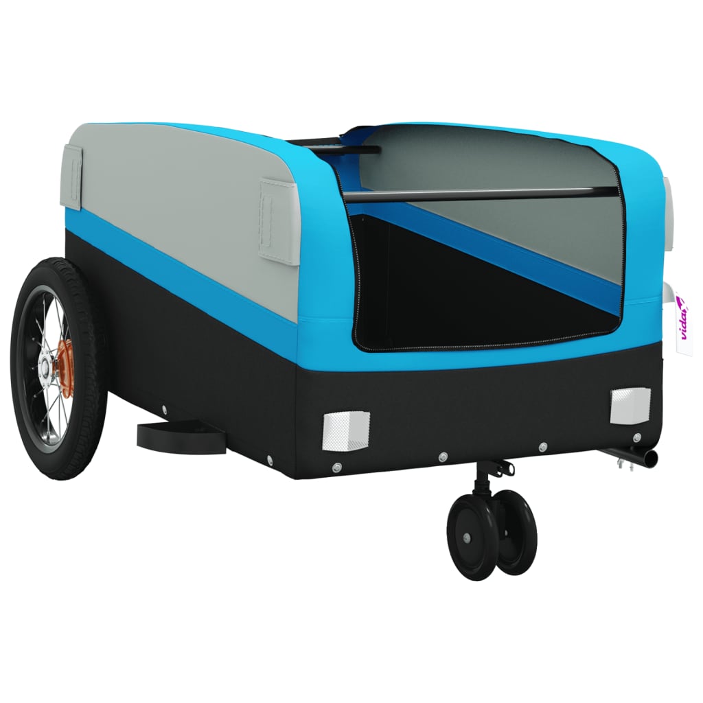 vidaXL Bike Trailer Black and Blue 30 kg Iron 5